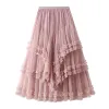 A small and elegant fairy-like long dress with a simple Korean-style mesh fabric patchwork and layers of cake layering. 100536657 Item Picture